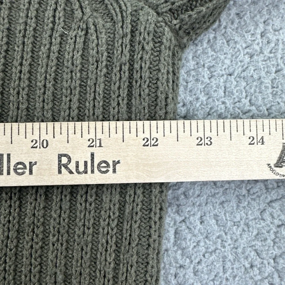 Duluth Trading Co Shawl Collar Infantry Sweater Men Medium Green Cotton Wool